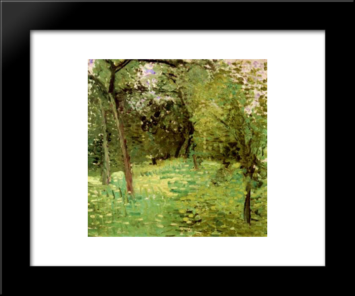 Flowering Meadow With Trees 20x24 Black Modern Wood Framed Art Print Poster by Gerstl, Richard