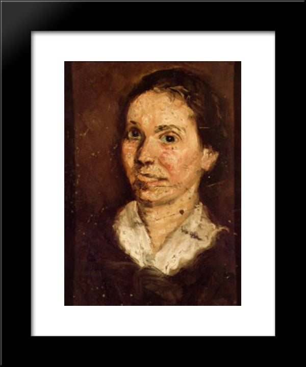 Head Of A Woman 20x24 Black Modern Wood Framed Art Print Poster by Gerstl, Richard