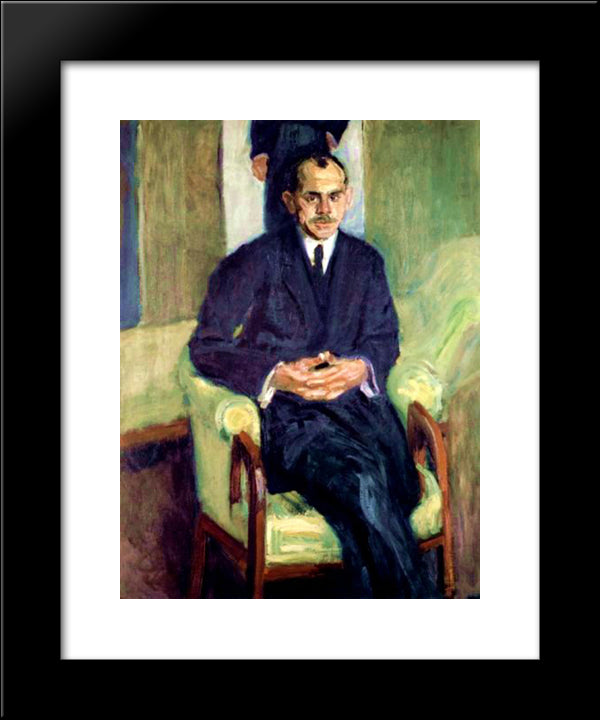 Portrait Of A Seated Man 20x24 Black Modern Wood Framed Art Print Poster by Gerstl, Richard