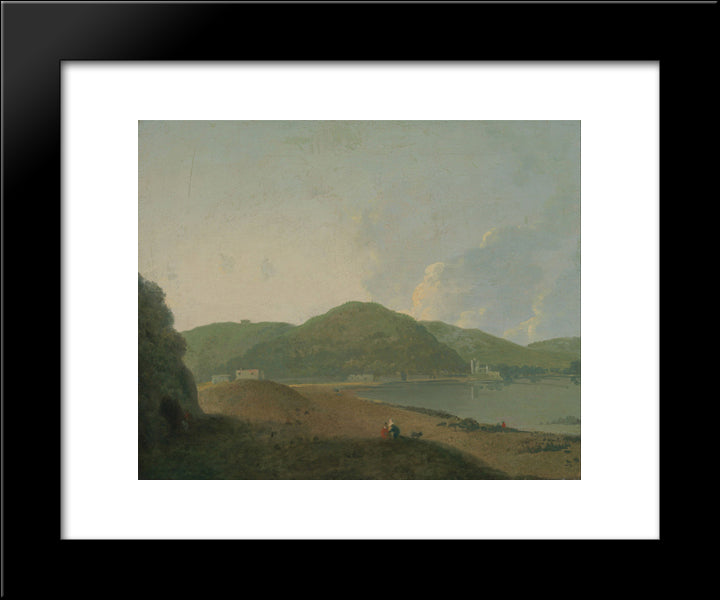 Lago D'Agnano With The Grotta Del Cane 20x24 Black Modern Wood Framed Art Print Poster by Wilson, Richard