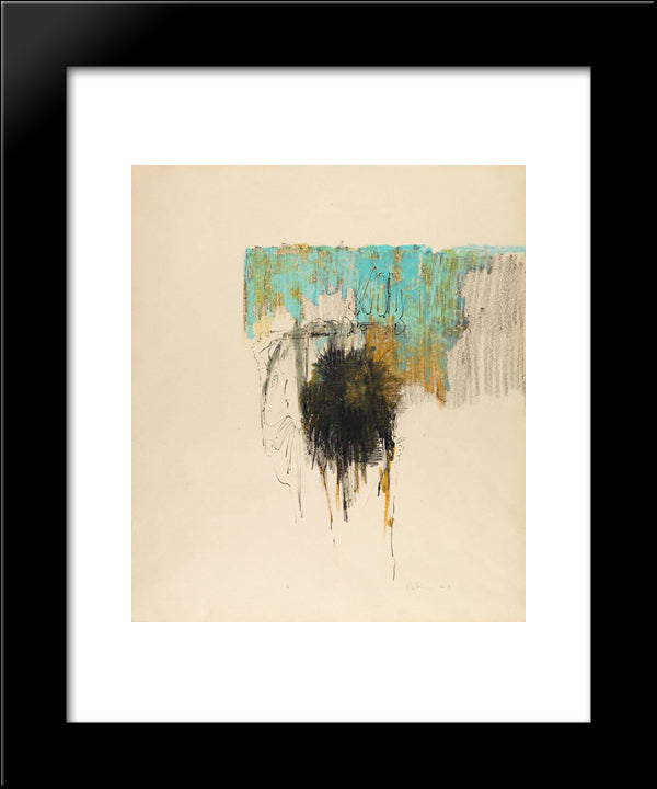 Blue And Ochre 20x24 Black Modern Wood Framed Art Print Poster by Ruben, Richards