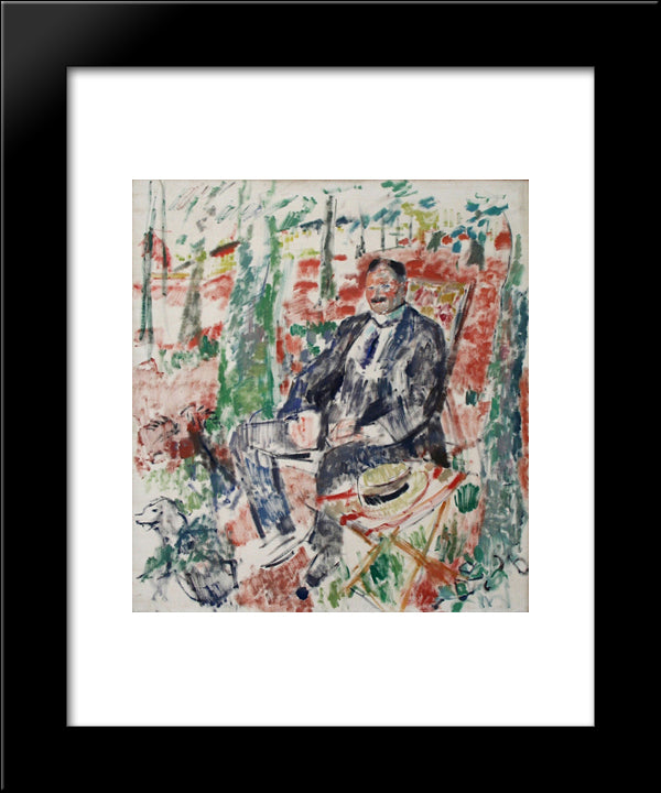 Man With Straw Hat 20x24 Black Modern Wood Framed Art Print Poster by Wouters, Rik