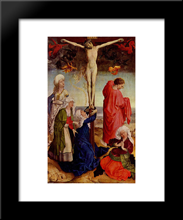 Crucifixion 20x24 Black Modern Wood Framed Art Print Poster by Campin, Robert