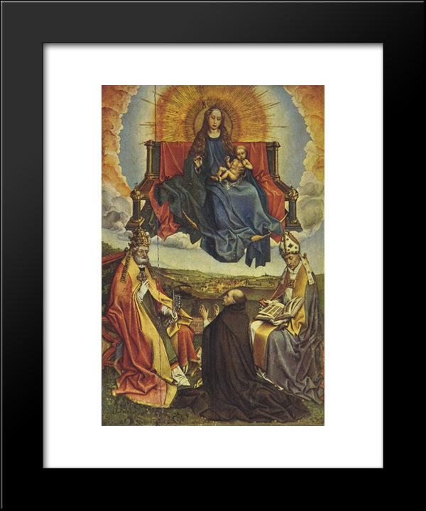 Holy Virgin In Glory 20x24 Black Modern Wood Framed Art Print Poster by Campin, Robert