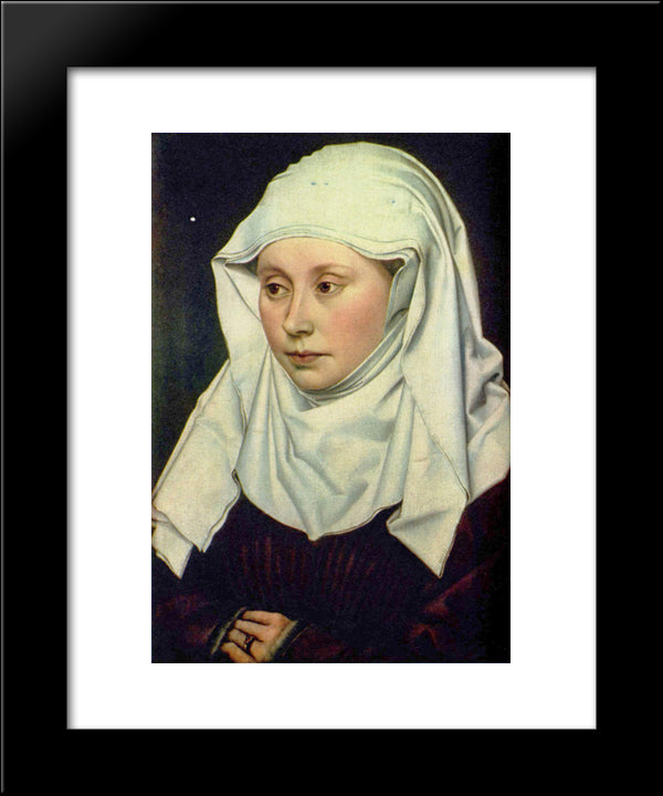 Portrait Of A Woman 20x24 Black Modern Wood Framed Art Print Poster by Campin, Robert