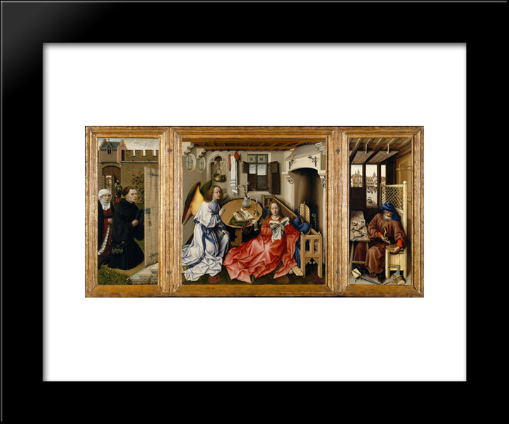 The Merode Altarpiece 20x24 Black Modern Wood Framed Art Print Poster by Campin, Robert