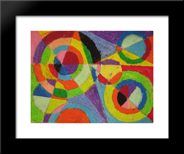 Color Explosion 20x24 Black Modern Wood Framed Art Print Poster by Delaunay, Robert