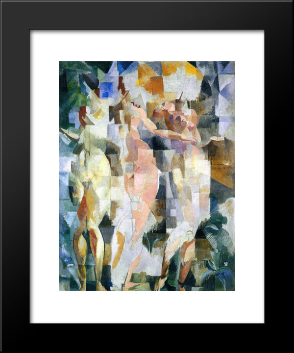 The Three Graces 20x24 Black Modern Wood Framed Art Print Poster by Delaunay, Robert