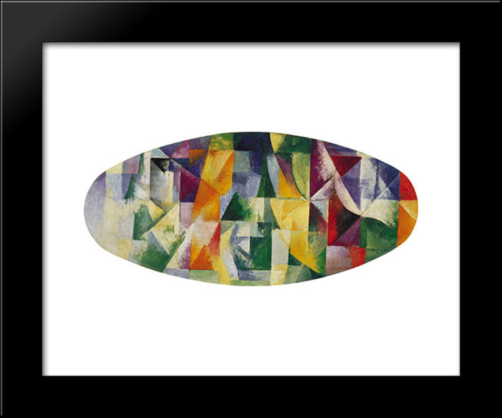 Windows Open Simultaneously 1St Part, 3Rd Motif 20x24 Black Modern Wood Framed Art Print Poster by Delaunay, Robert