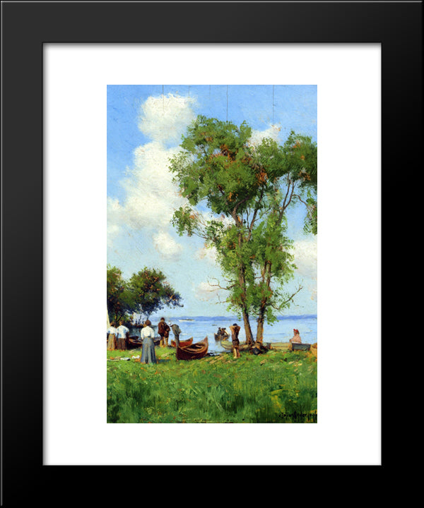 A Thousand Islands, St. Lawrence River 20x24 Black Modern Wood Framed Art Print Poster by Onderdonk, Robert Julian