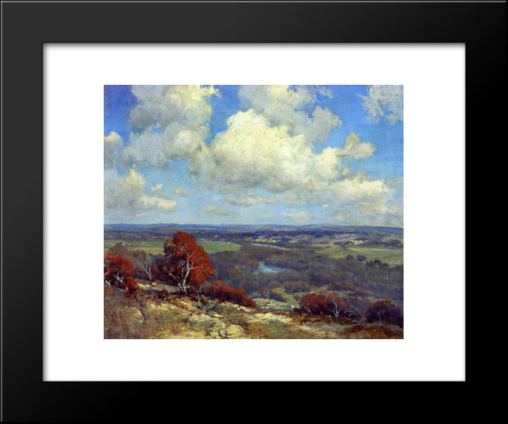 A Winter Morning On The Guadalupe River 20x24 Black Modern Wood Framed Art Print Poster by Onderdonk, Robert Julian