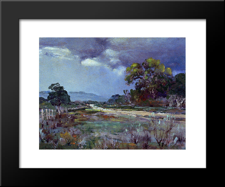 Approaching Rain, Southwest Texas 20x24 Black Modern Wood Framed Art Print Poster by Onderdonk, Robert Julian