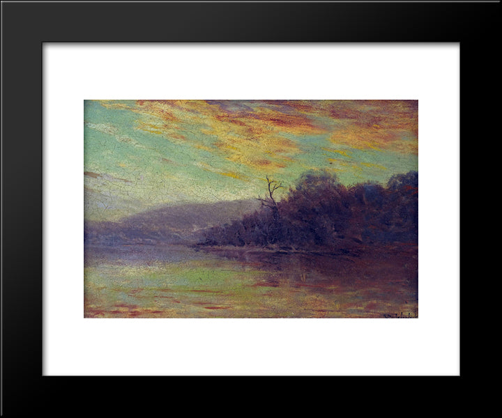 Autumn Sunset 20x24 Black Modern Wood Framed Art Print Poster by Onderdonk, Robert Julian