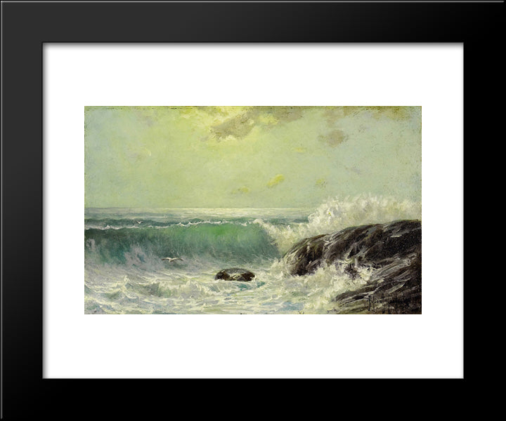 Crashing Surf 20x24 Black Modern Wood Framed Art Print Poster by Onderdonk, Robert Julian