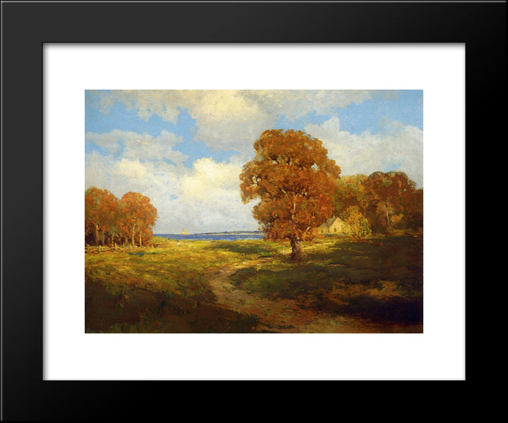 Glimpse Of The Sea, Long Island 20x24 Black Modern Wood Framed Art Print Poster by Onderdonk, Robert Julian