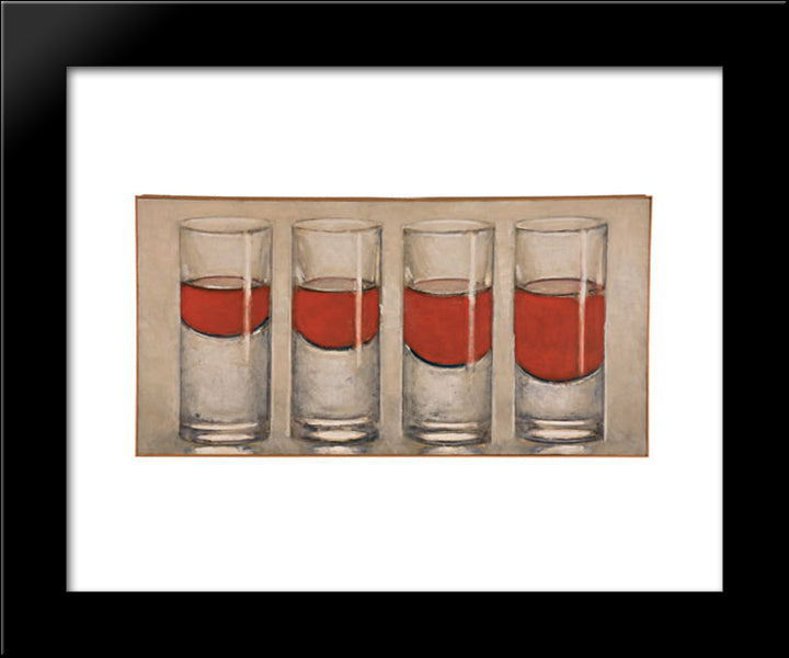 Glasses 20x24 Black Modern Wood Framed Art Print Poster by Sambonet, Roberto