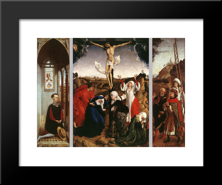 Abegg Triptych 20x24 Black Modern Wood Framed Art Print Poster by van der Weyden, Rogier