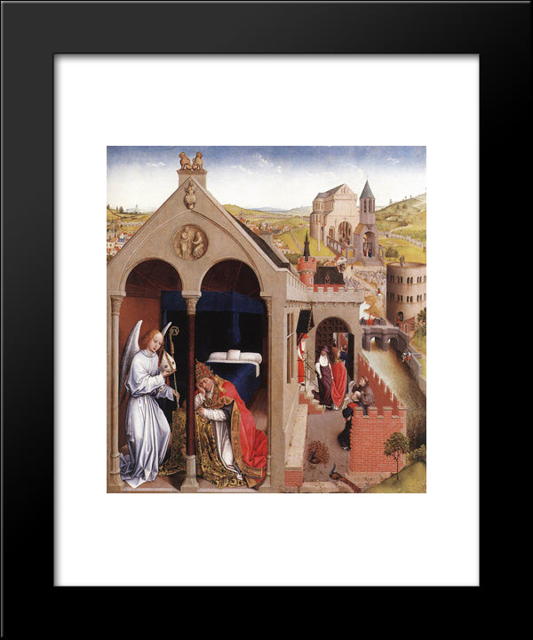 Dream Of Pope Sergius 20x24 Black Modern Wood Framed Art Print Poster by van der Weyden, Rogier
