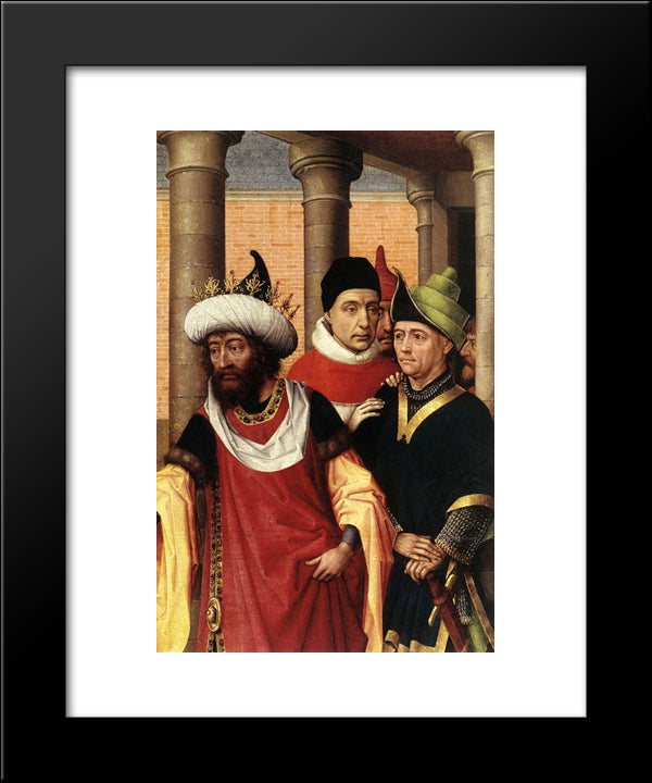 Group Of Men 20x24 Black Modern Wood Framed Art Print Poster by van der Weyden, Rogier