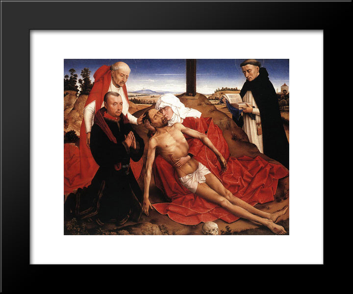 Lamentation 20x24 Black Modern Wood Framed Art Print Poster by van der Weyden, Rogier