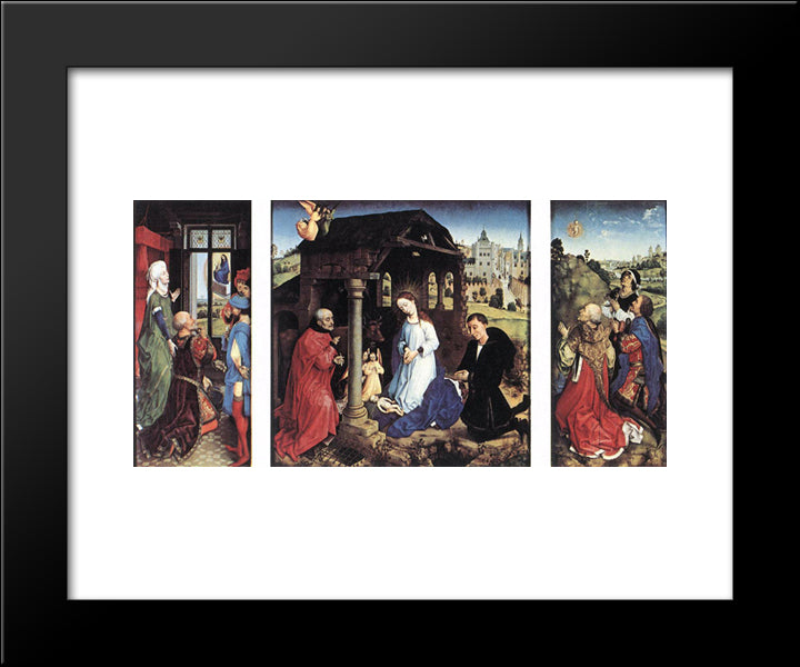 Pierre Bladelin Triptych 20x24 Black Modern Wood Framed Art Print Poster by van der Weyden, Rogier