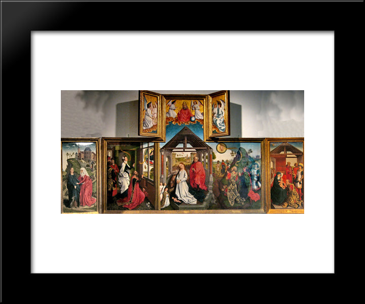 Polyptych With The Nativity 20x24 Black Modern Wood Framed Art Print Poster by van der Weyden, Rogier
