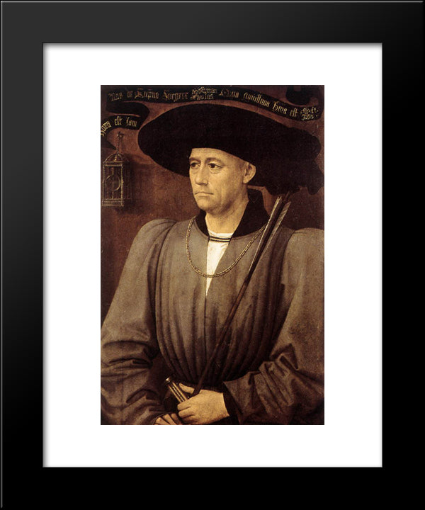 Portrait Of A Man 20x24 Black Modern Wood Framed Art Print Poster by van der Weyden, Rogier
