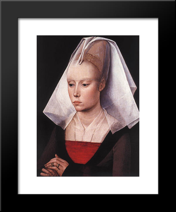 Portrait Of A Woman 20x24 Black Modern Wood Framed Art Print Poster by van der Weyden, Rogier