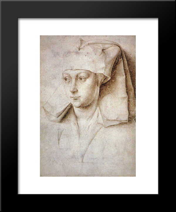 Portrait Of A Young Woman 20x24 Black Modern Wood Framed Art Print Poster by van der Weyden, Rogier
