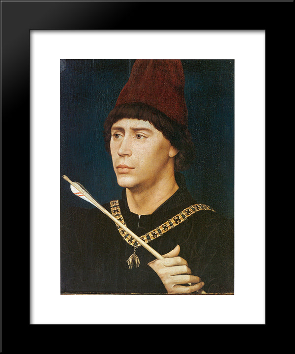Portrait Of Antoine, Bastard Of Burgundy 20x24 Black Modern Wood Framed Art Print Poster by van der Weyden, Rogier