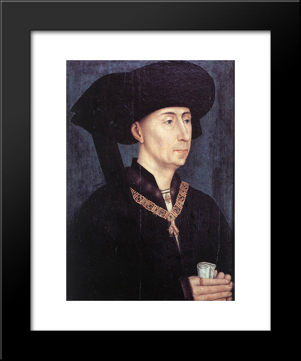 Portrait Of Philippe Le Bon 20x24 Black Modern Wood Framed Art Print Poster by van der Weyden, Rogier