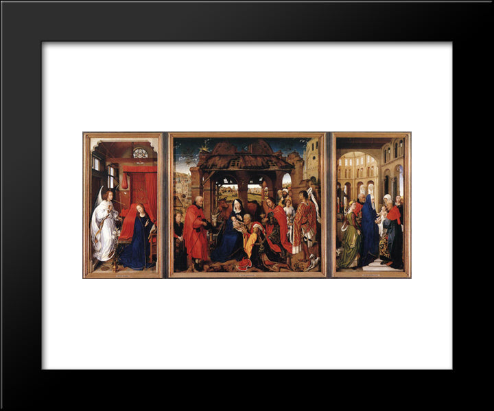Saint Columba Altarpiece 20x24 Black Modern Wood Framed Art Print Poster by van der Weyden, Rogier