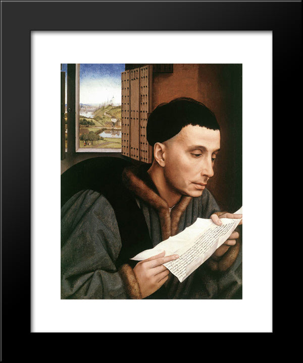 Saint Ivo 20x24 Black Modern Wood Framed Art Print Poster by van der Weyden, Rogier