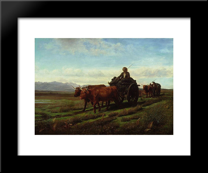 Going To Market 20x24 Black Modern Wood Framed Art Print Poster by Bonheur, Rosa