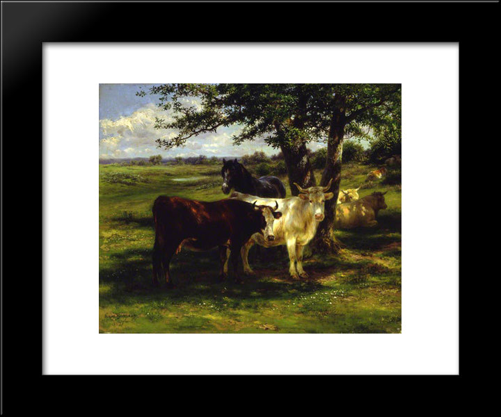 Noonday Rest 20x24 Black Modern Wood Framed Art Print Poster by Bonheur, Rosa