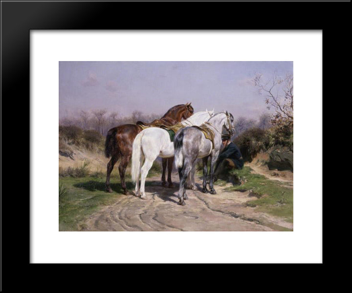 Relay Hunting 20x24 Black Modern Wood Framed Art Print Poster by Bonheur, Rosa