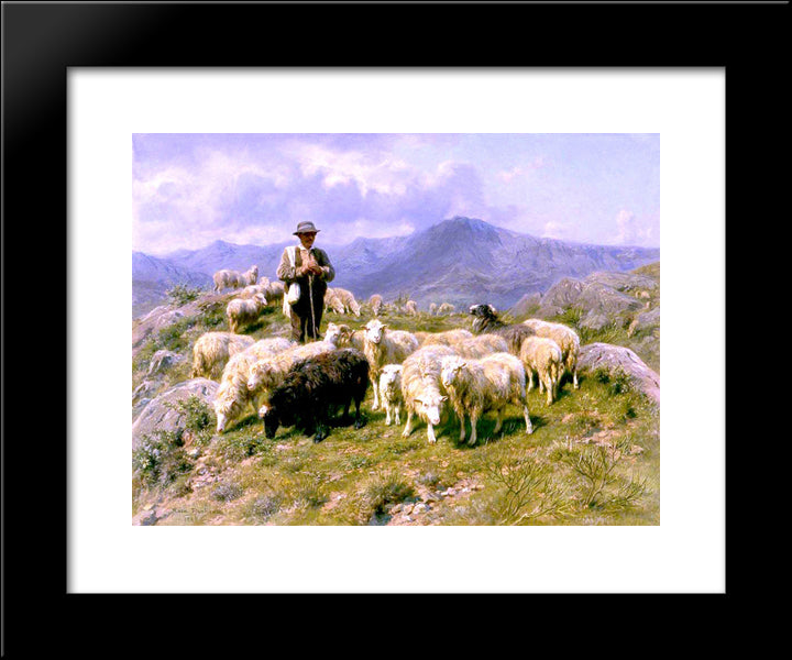 Shepherd Of The Pyrenees 20x24 Black Modern Wood Framed Art Print Poster by Bonheur, Rosa