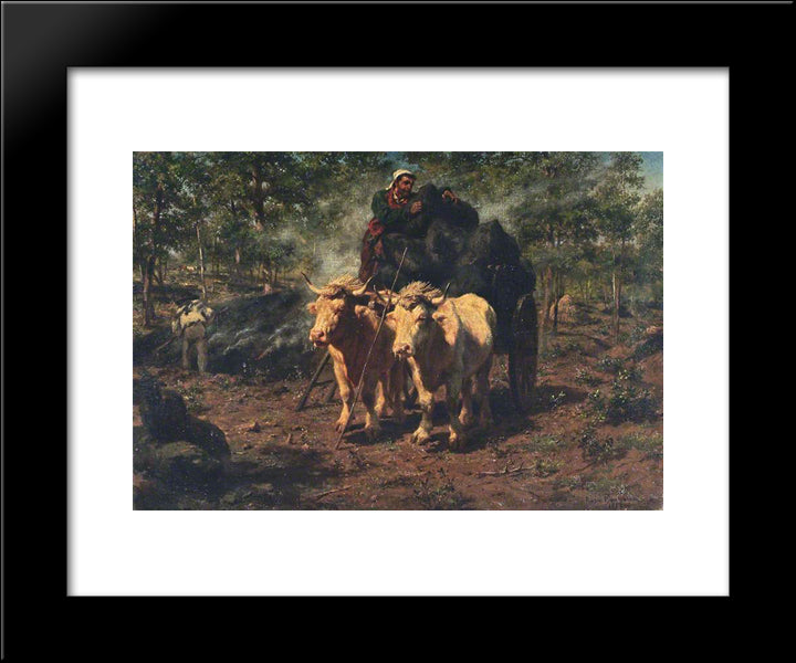 The Charcoal Burners 20x24 Black Modern Wood Framed Art Print Poster by Bonheur, Rosa
