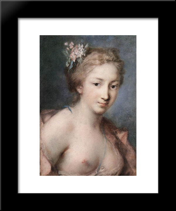 Flora 20x24 Black Modern Wood Framed Art Print Poster by Carriera, Rosalba