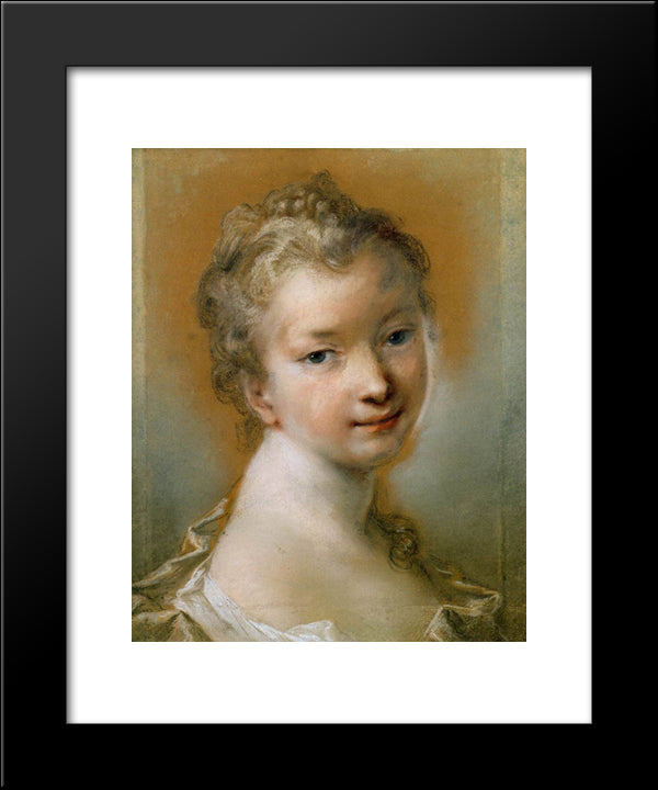 Portrait Of A Young Girl 20x24 Black Modern Wood Framed Art Print Poster by Carriera, Rosalba