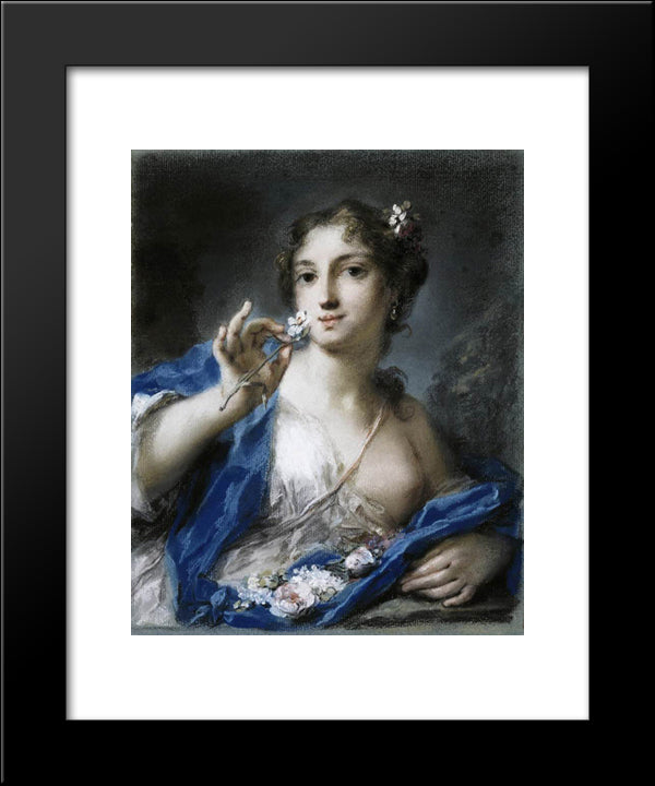 Spring 20x24 Black Modern Wood Framed Art Print Poster by Carriera, Rosalba