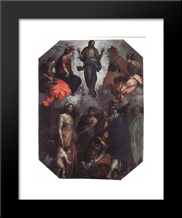 Risen Christ 20x24 Black Modern Wood Framed Art Print Poster by Fiorentino, Rosso