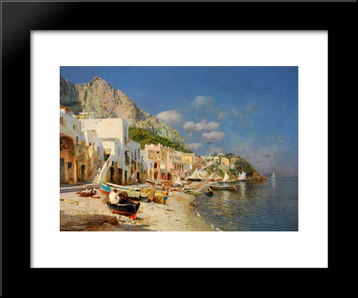Capri, Italy 20x24 Black Modern Wood Framed Art Print Poster by Santoro, Rubens