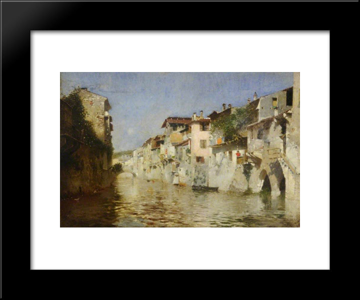 Verona, Italy 20x24 Black Modern Wood Framed Art Print Poster by Santoro, Rubens
