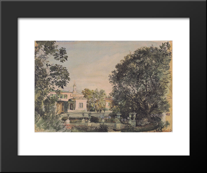 The Imperial Palace Livadia In The Crimea 20x24 Black Modern Wood Framed Art Print Poster by Alt, Rudolf von