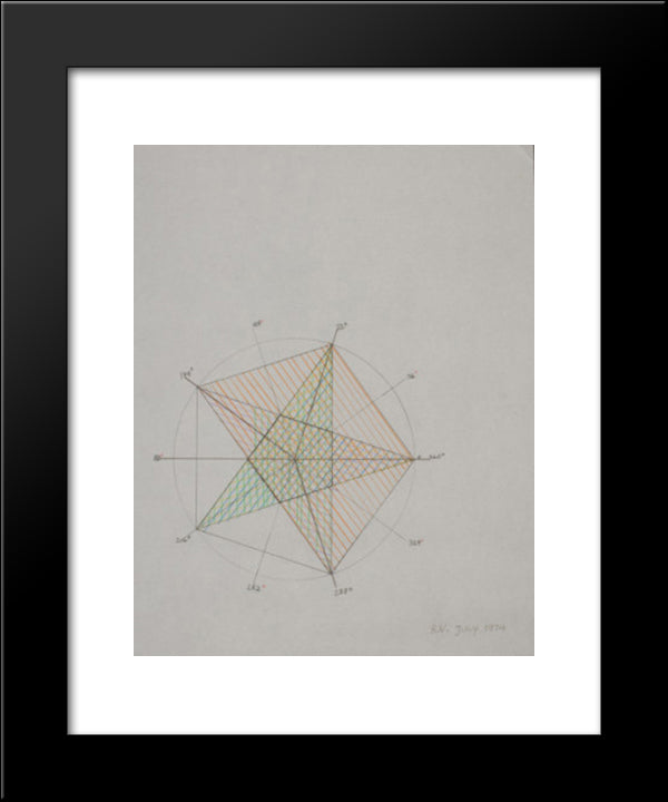 Pentagon 20x24 Black Modern Wood Framed Art Print Poster by Vollmer, Ruth