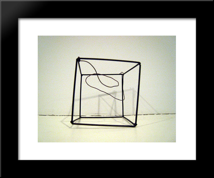 Wire Cage Soap Film Form 20x24 Black Modern Wood Framed Art Print Poster by Vollmer, Ruth