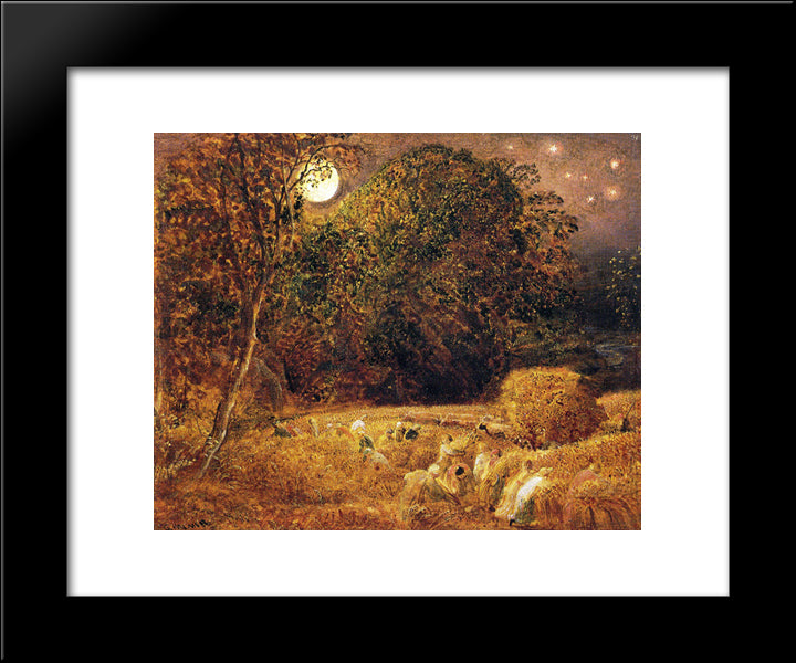 The Harvest Moon 20x24 Black Modern Wood Framed Art Print Poster by Palmer, Samuel