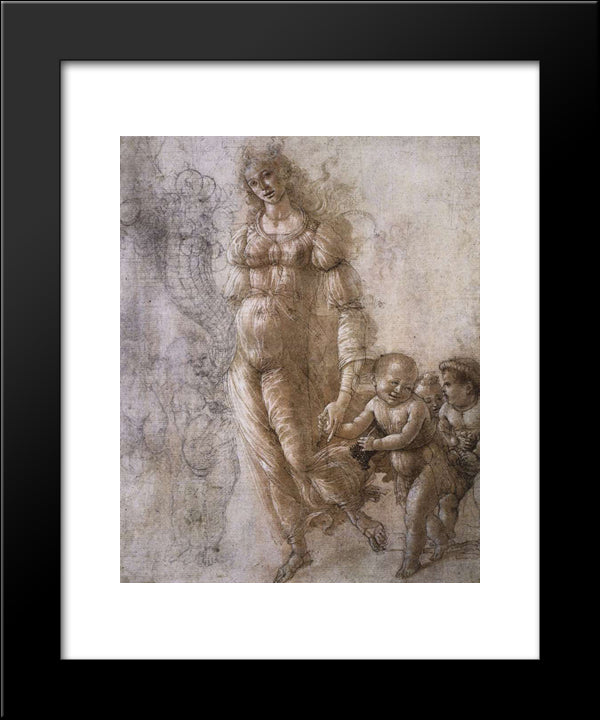 Allegory Of Abundance 20x24 Black Modern Wood Framed Art Print Poster by Botticelli, Sandro
