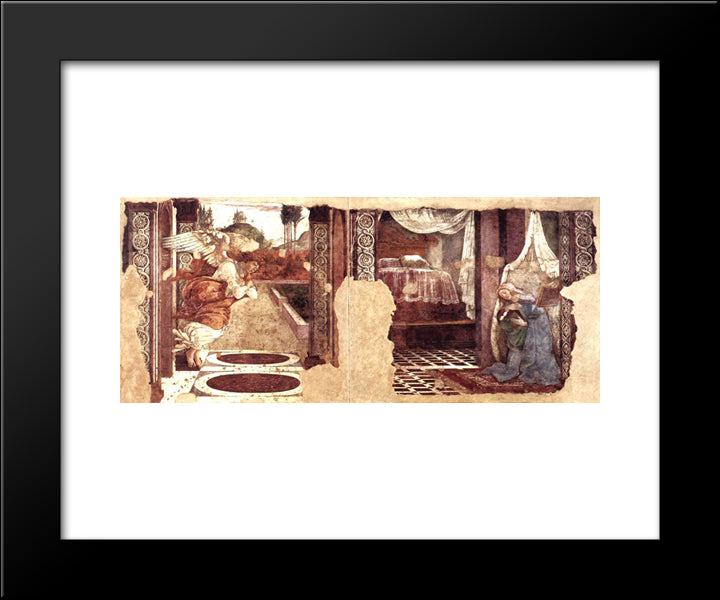Annunciation 20x24 Black Modern Wood Framed Art Print Poster by Botticelli, Sandro